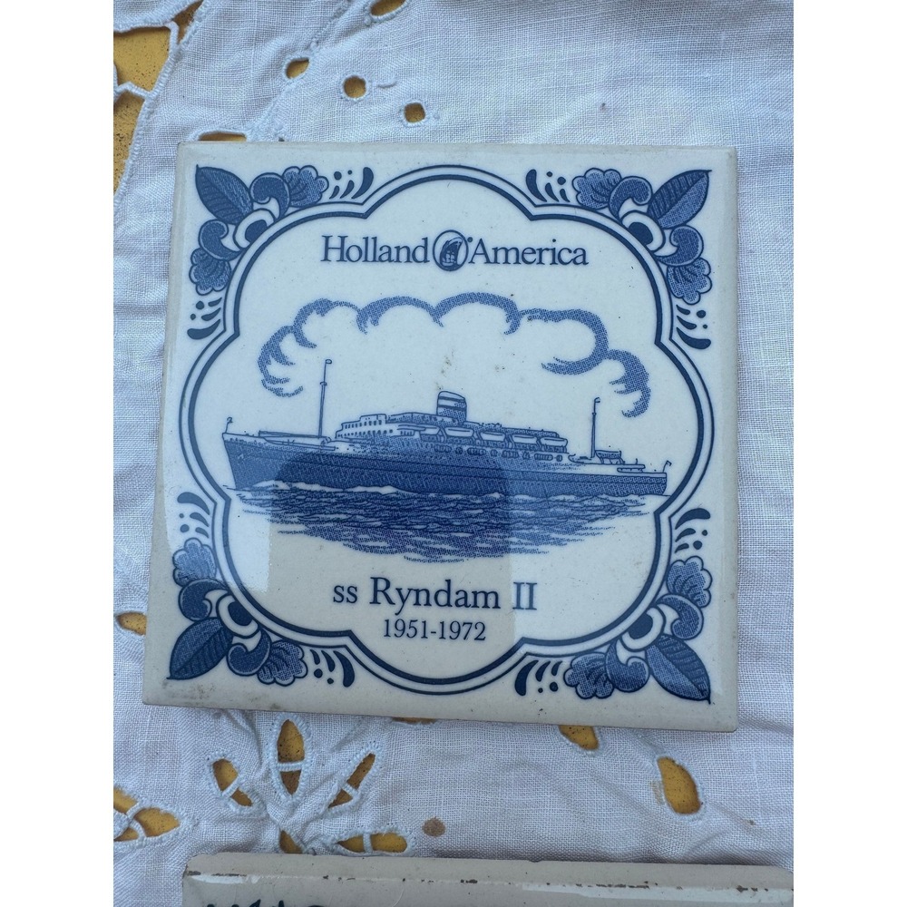 Holland America Line ceramic collectors tile 125th anniversary